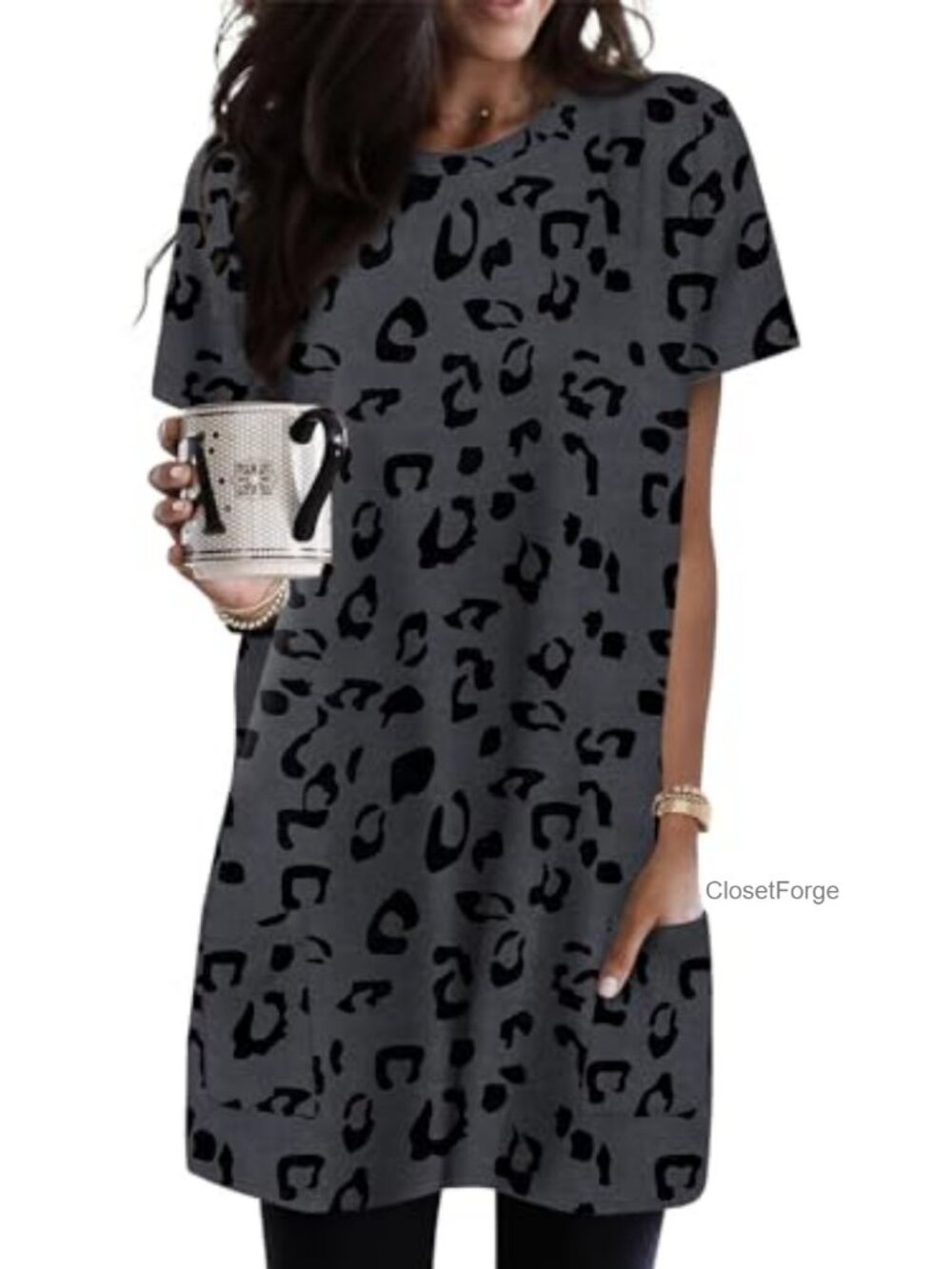Women's Tunic Top with Pockets Long Loose Fit Pull On Casual